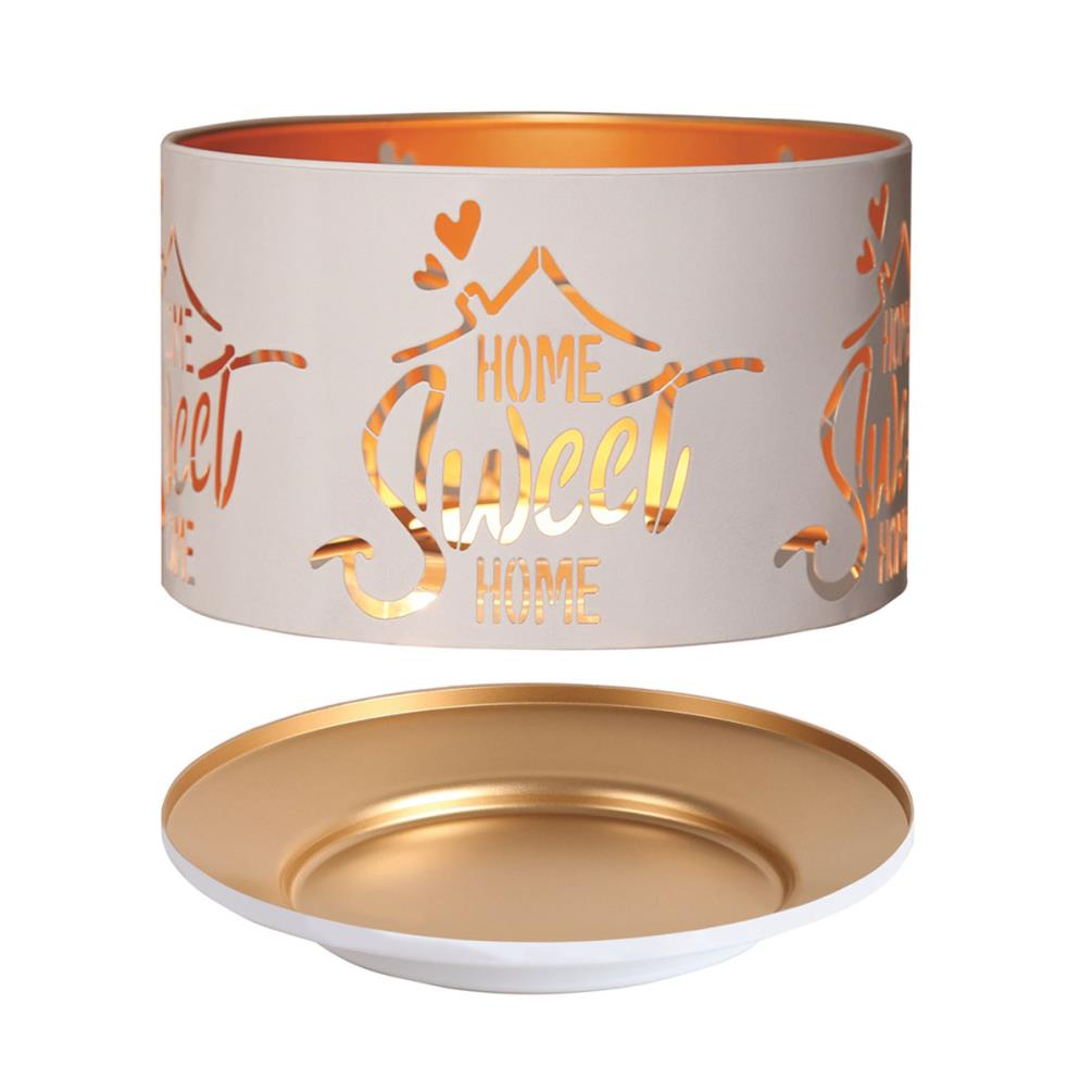 Aroma Silhouette White & Gold Home Sweet Home Shade & Tray £13.04